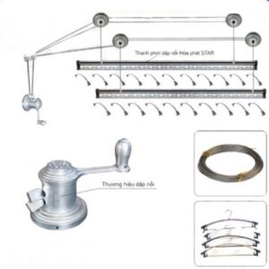 Giàn Phơi Thông Minh Hoà Phát KS980 2 Thanh, Gắn Trần